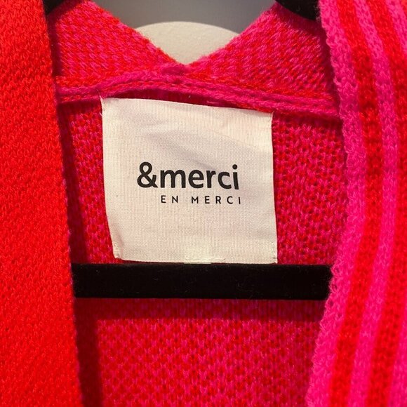 NWOT NEW &Merci Sweater | Oversized Cardigan | Color: Pink/Red | Size S/M - Picture 6 of 8